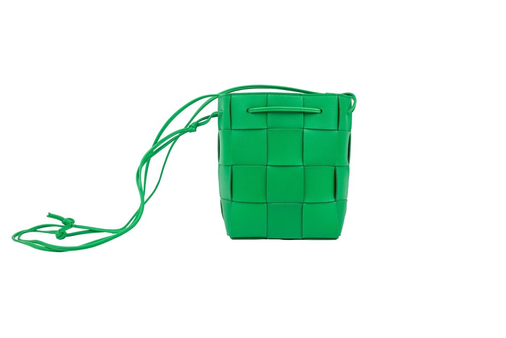 Bottega Veneta Green Intrecciato Leather Bucket Bag